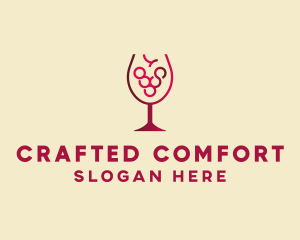 Grape Wine Glass  logo design