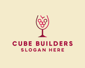 Grape Wine Glass  logo design