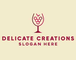 Grape Wine Glass  logo design