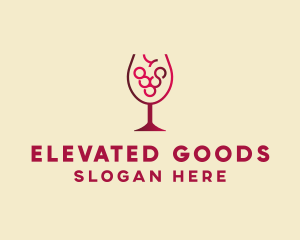 Grape Wine Glass  logo design