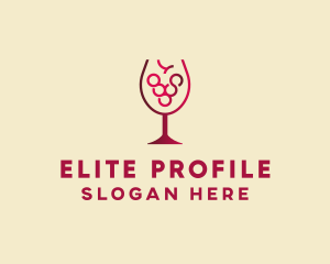 Grape Wine Glass  logo design