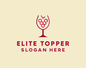 Grape Wine Glass  logo design