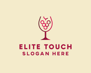 Grape Wine Glass  logo design