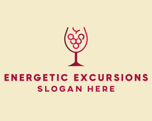 Grape Wine Glass  logo design