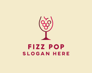 Grape Wine Glass  logo design