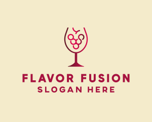 Grape Wine Glass  logo design