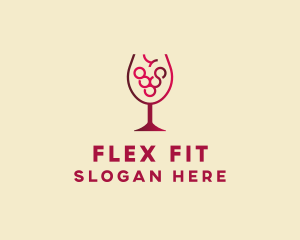 Grape Wine Glass  logo design