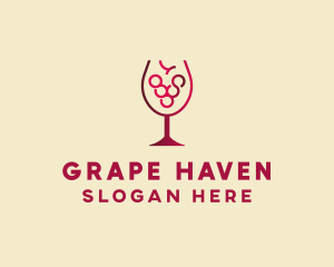 Grape Wine Glass  logo design