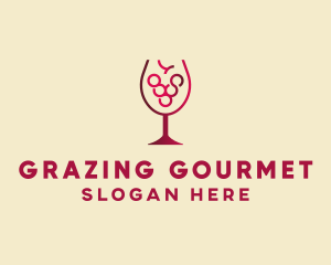 Grape Wine Glass  logo design