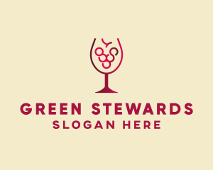 Grape Wine Glass  logo design