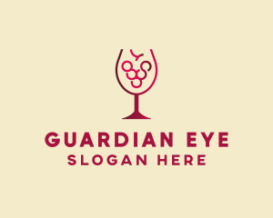 Grape Wine Glass  logo design