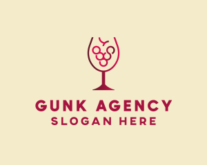 Grape Wine Glass  logo design