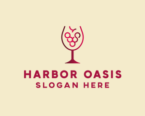 Grape Wine Glass  logo design