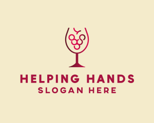 Grape Wine Glass  logo design