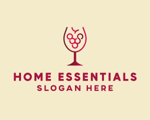 Grape Wine Glass  logo design