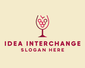 Grape Wine Glass  logo design