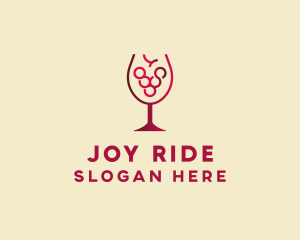 Grape Wine Glass  logo design