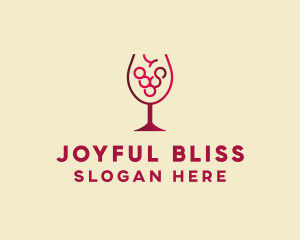 Grape Wine Glass  logo design