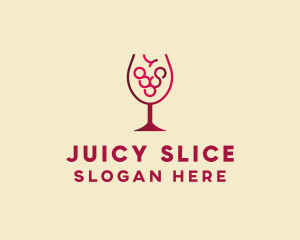 Grape Wine Glass  logo design