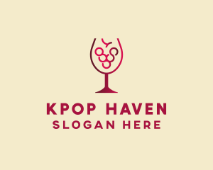 Grape Wine Glass  logo design