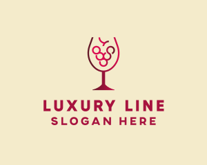 Grape Wine Glass  logo design