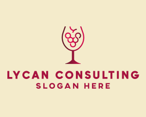 Grape Wine Glass  logo design