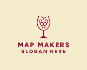 Grape Wine Glass  logo design