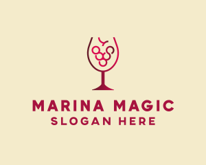 Grape Wine Glass  logo design