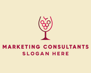 Grape Wine Glass  logo design