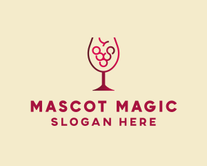 Grape Wine Glass  logo design