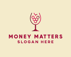 Grape Wine Glass  logo design