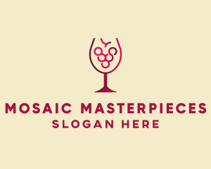 Grape Wine Glass  logo design