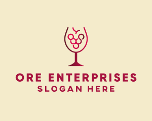 Grape Wine Glass  logo design