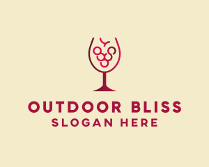 Grape Wine Glass  logo design