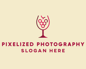 Grape Wine Glass  logo design