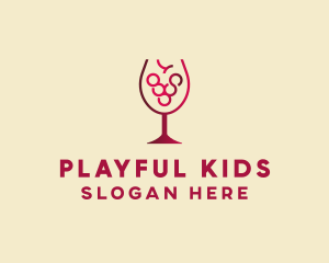 Grape Wine Glass  logo design