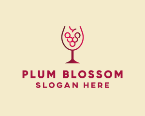 Grape Wine Glass  logo design