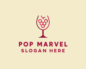 Grape Wine Glass  logo design