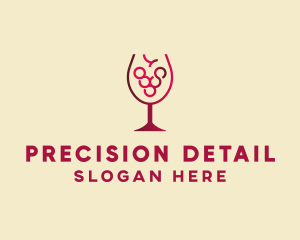 Grape Wine Glass  logo design