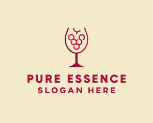 Grape Wine Glass  logo design