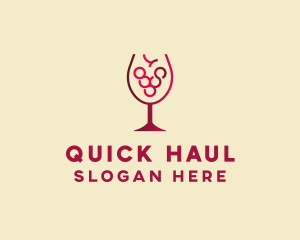 Grape Wine Glass  logo design