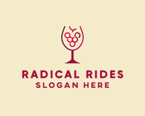 Grape Wine Glass  logo design