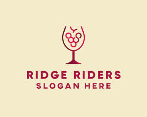 Grape Wine Glass  logo design