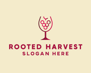 Grape Wine Glass  logo design