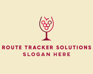 Grape Wine Glass  logo design