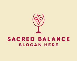 Grape Wine Glass  logo design