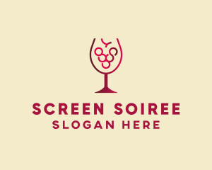 Grape Wine Glass  logo design