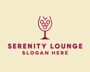 Grape Wine Glass  logo design