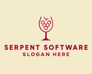 Grape Wine Glass  logo design