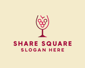 Grape Wine Glass  logo design